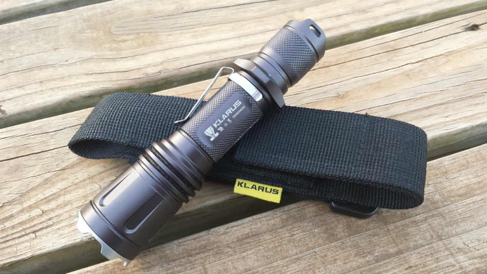 Klarus tactical flashlight with case 
