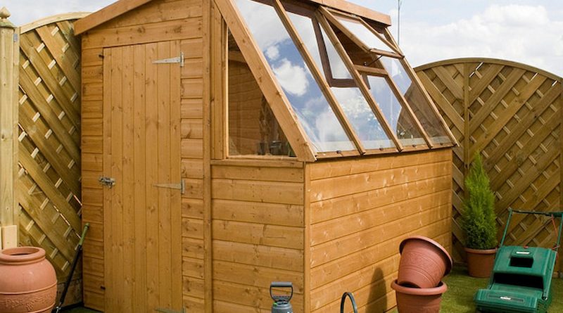 wooden storage shed