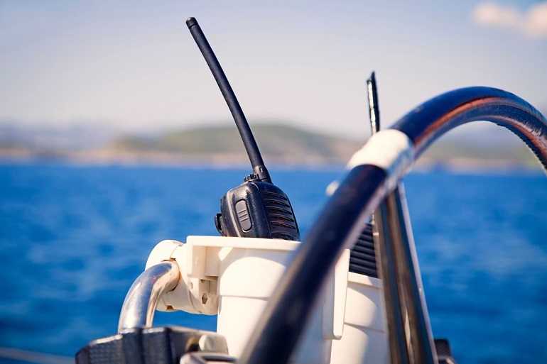 VHF radio on the boat